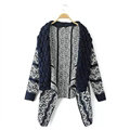 Sweater Hot Explosion Girls Fashion Turn-down Collar Cardigans Knitted - Blue