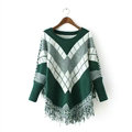 Sweater Special Winter Cotton Thick Patchwork Women Tassel Explosion - Green