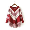 Sweater Special Winter Cotton Thick Patchwork Women Tassel Explosion - Red