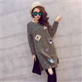 Winter Dresses Character Fashion Embroidery Female Warm Long Tassel - Green