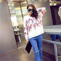 Winter Fashion Sweater Female Tassel Patchwork Hand Knitted Color Mosaic - White