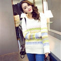 Winter Sweater Female Full Sleeve Color Fashion Thick Warm Thick - White