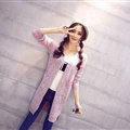 Winter Sweater Girls Pockets Flat Knitted Thin Long Sleeved Cardigan - Pink