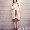 Winter Sweater V Collar Thick Flat Knitted Female Warm - White