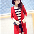 Winter Sweater Women Cardigan Crocheted Making Solid Hollow - Red