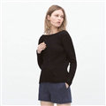Winter Sweater Women Casual Deep V Collar Backless Simple Casual - Black