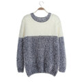 Winter Sweaters Thick Knitted O-Neck Hot Color Mohair Female - Grey