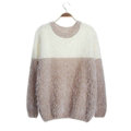 Winter Sweaters Thick Knitted O-Neck Hot Color Mohair Female - Khaki