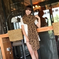 Cheap Leopard Print Scarf Shawls Women Winter Warm Chiffon Panties 200*150CM - Coffee