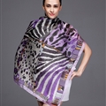 Colorful Leopard Print Scarf Shawls Women Winter Warm Silk Panties 180*110CM - Purple