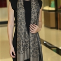 Cute Leopard Print Scarf Shawls Women Winter Warm Silk Panties 185*70CM - Grey