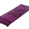 Fringed Zebra Print Women Scarf Bamboo Fiber Warm Scarves Wraps 180*45CM - Purple