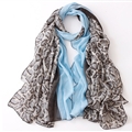 Leopard Print Scarf Scarves For Women Winter Warm Cotton Panties 180*90CM - Blue