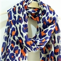 Leopard Print Scarf Scarves For Women Winter Warm Cotton Panties 195*100CM - Blue