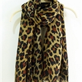 Leopard Print Scarf Scarves For Women Winter Warm Cotton Panties 195*100CM - Coffee