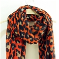 Leopard Print Scarf Scarves For Women Winter Warm Cotton Panties 195*100CM - Orange