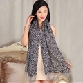 Pretty Leopard Print Scarf Shawls Women Winter Warm Wool Panties 190*65CM - Grey