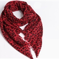 Quality Leopard Print Scarf Shawls Women Winter Warm Wool Panties 185*70CM - Red