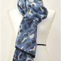 Quality Leopard Print Scarf Shawls Women Winter Warm Wool Panties 221*50CM - Blue