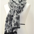Quality Leopard Print Scarf Shawls Women Winter Warm Wool Panties 221*50CM - Grey