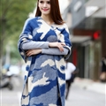 Unique Camo Print Scarf Shawls Women Winter Warm Wool Panties 210*40CM - Blue
