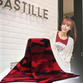 Unique Camo Print Scarf Shawls Women Winter Warm Wool Panties 210*40CM - Red