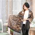 Unique Leopard Print Scarves Wrap Women Winter Warm Cashmere 200*65CM - Coffee