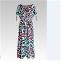 Classy Dresses Summer Girls Chiffon Printed Leopard Print Long - Rose