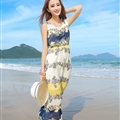 Cute Dresses Summer Girls Affordable Flower Bohemian Coast Chiffon Long - Blue White
