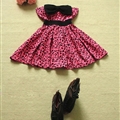 Cute Dresses Winter Ladies Printed Leopard Print Bowknot Short Strapless - Rose
