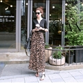 Fashion Dresses Girls Winter Leopard Print Long Semi Classy Chiffon - Coffee
