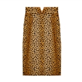 Funky Dresses Women Winter Leopard Print Knee Length Semi Short - Brown