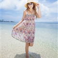 Sweet Dresses Summer Girls Affordable Flower Bohemian Coast Chiffon - Colorful
