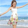 Sweet Dresses Summer Girls Affordable Flower Bohemian Coast Chiffon - White