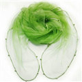 Cheap Sheer Beaded Scarf Shawls Women Winter Warm Chiffon Solid 180*110CM - Green