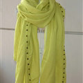 Classic Beaded Scarf Scarves For Women Winter Warm Cotton Panties 215*85CM - Green
