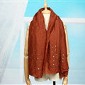 Classic Skull Scarf Scarves For Women Winter Warm Cotton Panties 160*160CM - Brown