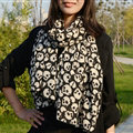 Cool Skull Women Scarf Shawls Winter Warm Polyester Scarves 170*70CM - Beige