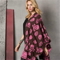 Cute Skull Scarf Shawls Women Winter Warm Silk Panties 180*62CM - Pink