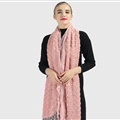 Discount Floral Lace Scarves Wrap Women Winter Warm Polyester 210*35CM - Pink