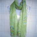 Discount Skull Scarf Scarves For Women Winter Warm Cotton Panties 170*70CM - Green