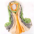 Floral Printed Lace Women Scarf Fiber Cloth Warm Scarves Wraps 180*95CM - Green