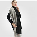 Good Floral Lace Scarves Wrap Women Winter Warm Polyester 210*65CM - Grey Black