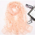 Good Floral Lace Women Scarf Shawls Winter Warm Polyester Scarves 195*56CM - Pink