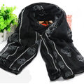 Lovely Skull Women Scarf Shawls Winter Warm Polyester Scarves 170*90CM - Black
