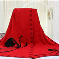 Popular Skull Scarf Shawls Women Winter Warm Wool Panties 180*70CM - Red
