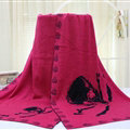 Popular Skull Scarf Shawls Women Winter Warm Wool Panties 180*70CM - Rose