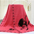 Popular Skull Scarf Shawls Women Winter Warm Wool Panties 180*70CM - Watermelon Red