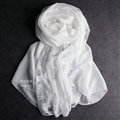 Pretty Skull Lace Scarf Shawls Women Winter Warm Silk Panties 195*90CM - White