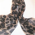 Pretty Skull Sheer Scarf Shawls Women Winter Warm Silk Panties 200*65CM - Brown